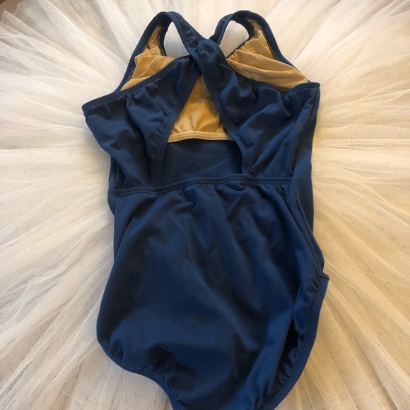 Blue MotionWear cross back leotard - Picture 2 of 3